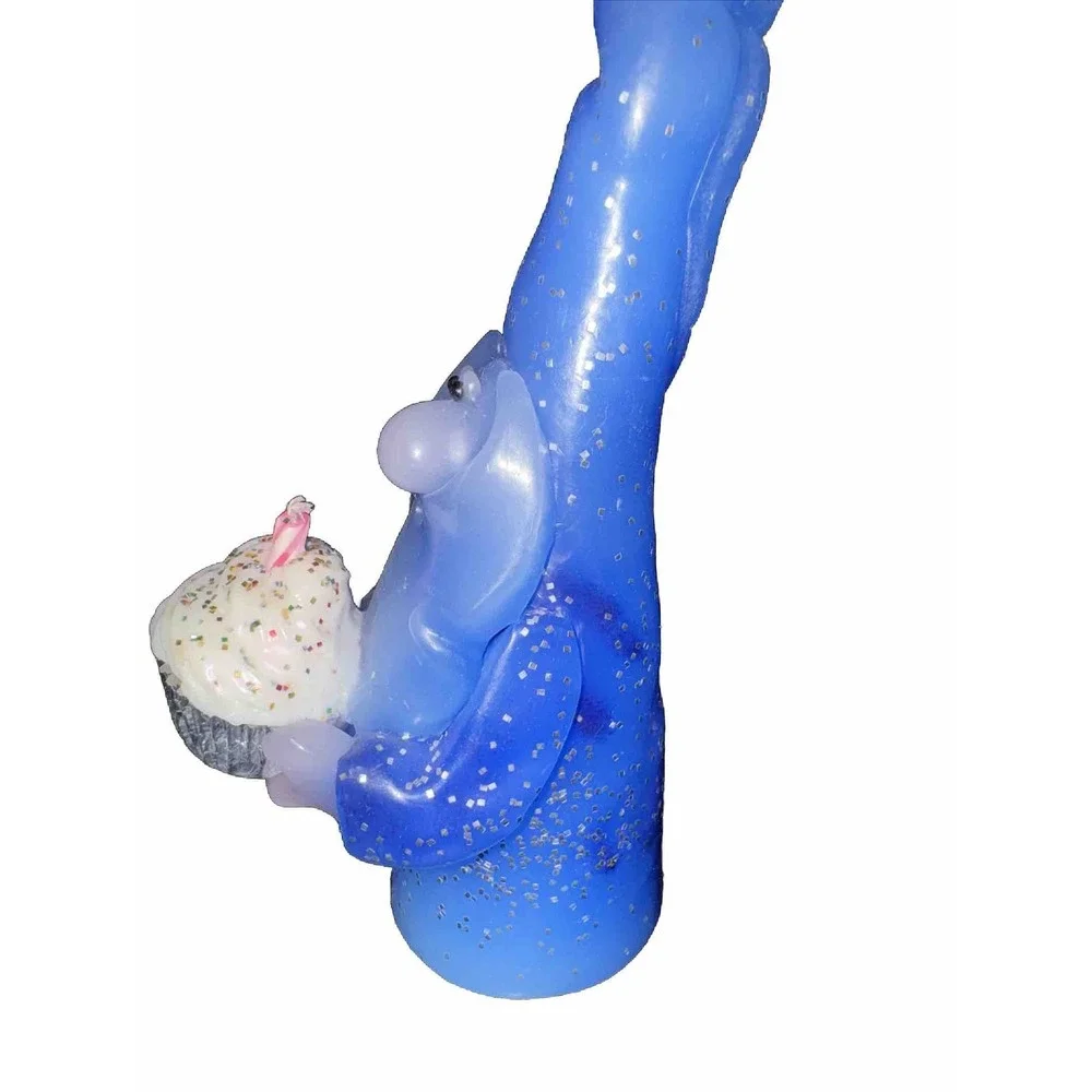 Vintage‎ Northern Lights Candle Wizard Blue Birthday Cupcake Artist Signed